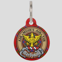 Clan MacDonald of Keppoch Crest over Tartan Pet ID Tag