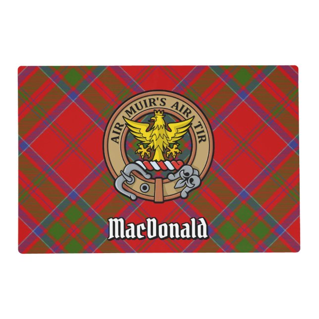 Clan MacDonald of Keppoch Crest over Tartan Placemat (Front)