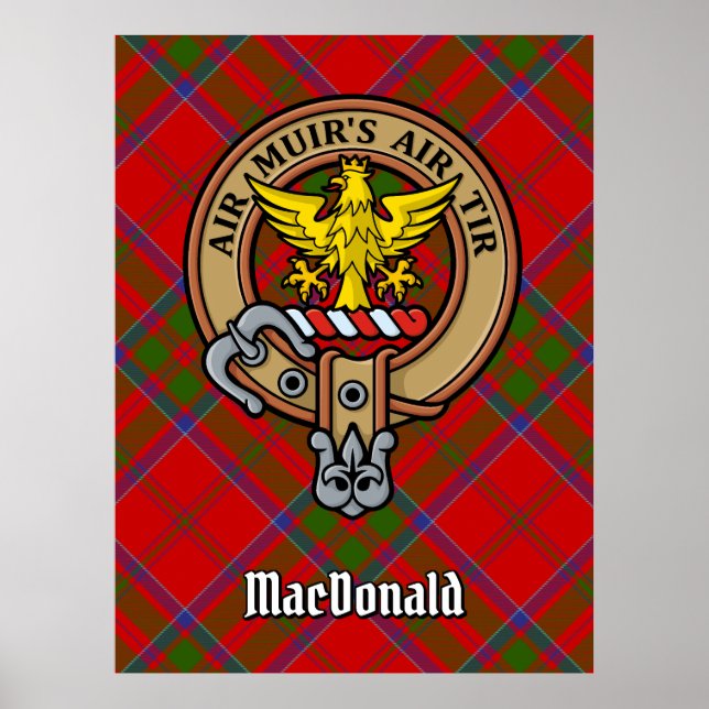 Clan MacDonald of Keppoch Crest over Tartan Poster (Front)