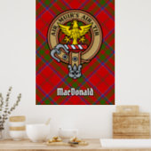 Clan MacDonald of Keppoch Crest over Tartan Poster (Kitchen)