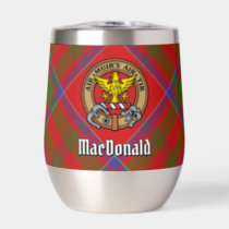 Clan MacDonald of Keppoch Crest over Tartan Thermal Wine Tumbler