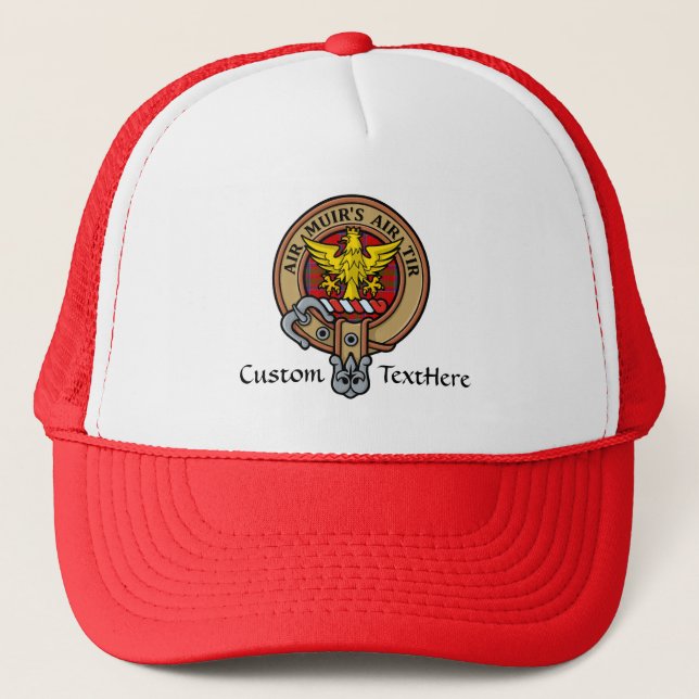 Clan MacDonald of Keppoch Crest over Tartan Trucker Hat (Front)