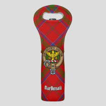 Clan MacDonald of Keppoch Crest over Tartan Wine Bag