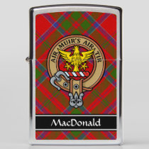 Clan MacDonald of Keppoch Crest over Tartan Zippo Lighter