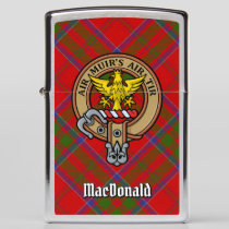 Clan MacDonald of Keppoch Crest over Tartan Zippo Lighter