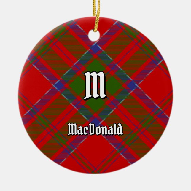 Clan MacDonald of Keppoch Tartan Ceramic Ornament (Front)