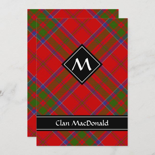 Clan MacDonald of Keppoch Tartan Invitation (Front/Back)