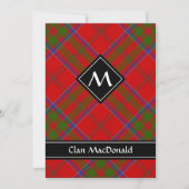 Clan MacDonald of Keppoch Tartan Invitation (Front)