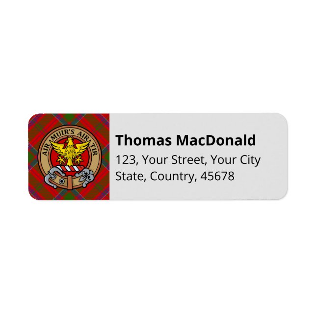 Clan MacDonald of Keppoch Tartan Label (Front)