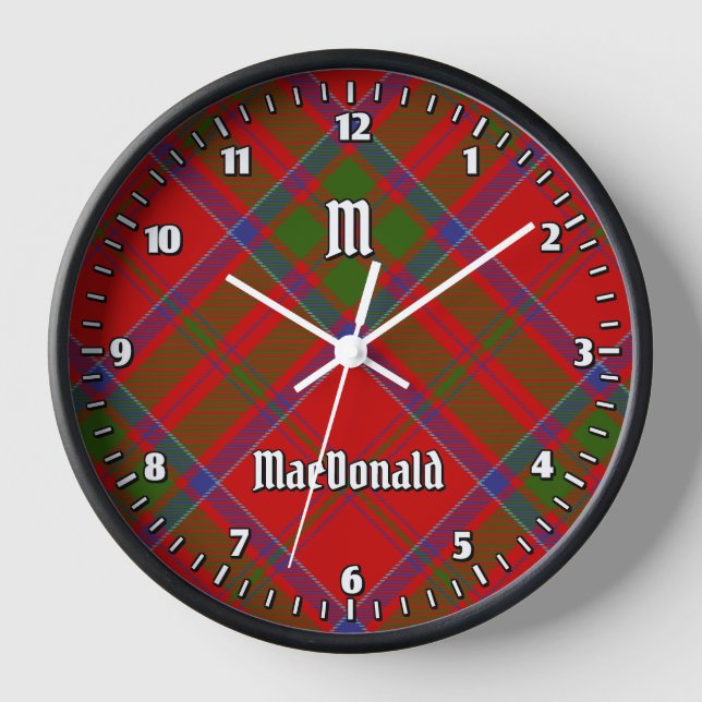 Clan MacDonald of Keppoch Tartan Large Clock (Front)