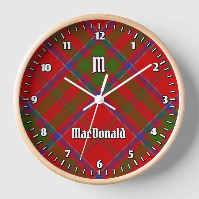 Clan MacDonald of Keppoch Tartan Large Clock (Front)