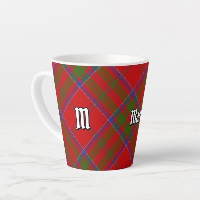 Clan MacDonald of Keppoch Tartan Latte Mug (Left Angle)