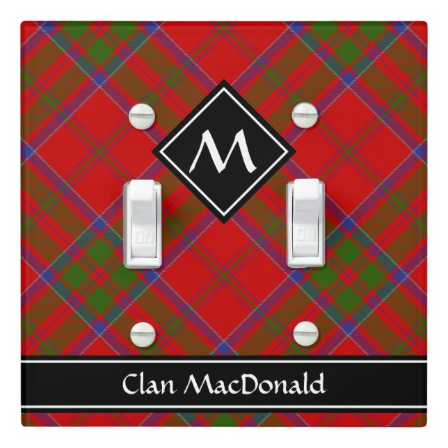 Clan MacDonald of Keppoch Tartan Light Switch Cover (In Situ)