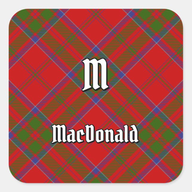 Clan MacDonald of Keppoch Tartan Square Sticker (Front)