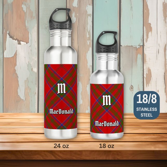 Clan MacDonald of Keppoch Tartan Stainless Steel Water Bottle (Creator Uploaded)