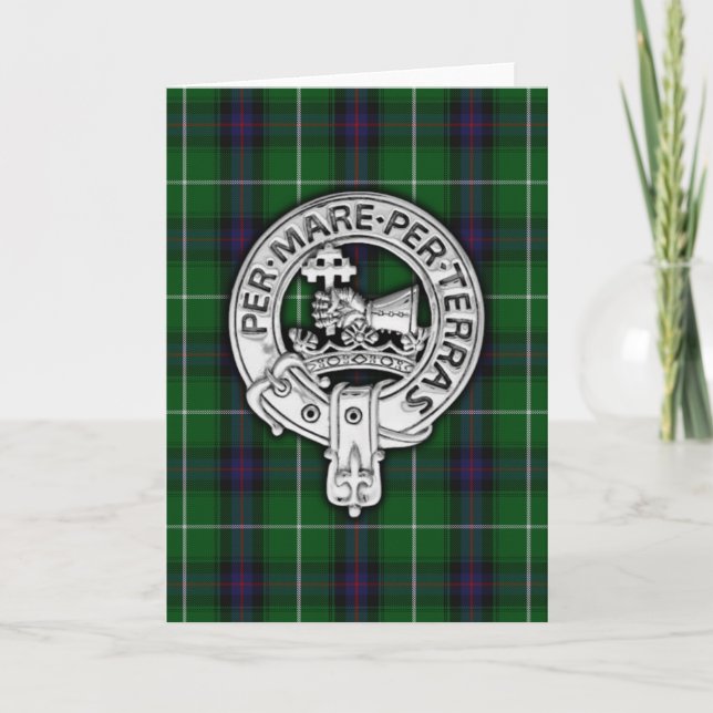 Clan MacDonald of the Isles Crest & Tartan Card (Front)