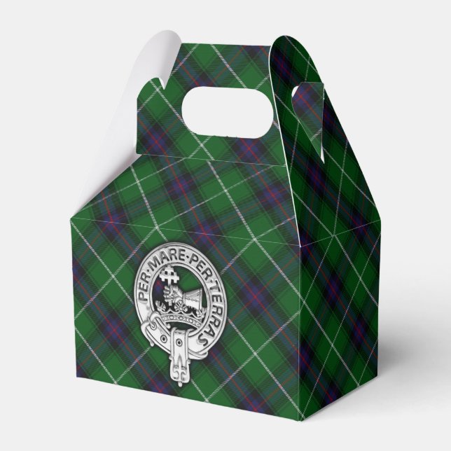 Clan MacDonald of the Isles Crest & Tartan Favor Boxes (Front Side)