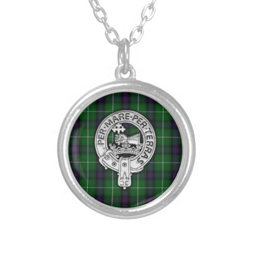 Clan MacDonald of the Isles Crest  Tartan Silver Plated Necklace