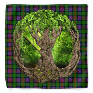 Clan MacDonald of the Isles Tartan And Celtic Tree Bandana