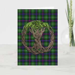 Clan MacDonald of the Isles Tartan And Celtic Tree Card