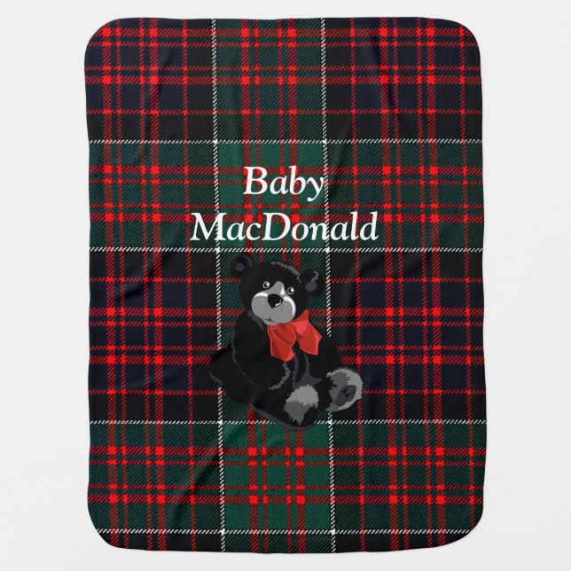 Clan MacDonald Ranald Tartan Plaid Baby Blanket (Front)