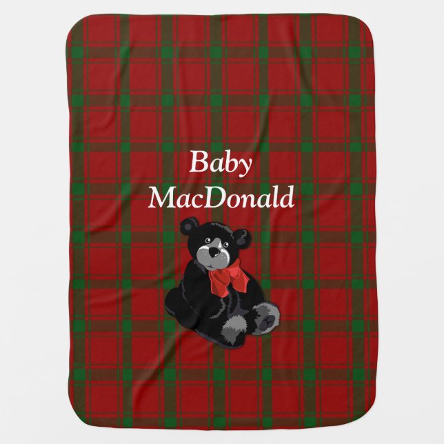 Clan MacDonald Sleat Tartan Plaid Baby Blanket (Front)