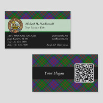 Clan MacDonald Tartan Business Card