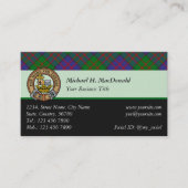 Clan MacDonald Tartan Business Card (Front)