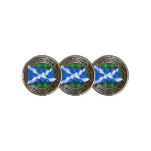 Clan MacDonald Tartan & Flag Golf Ball Marker