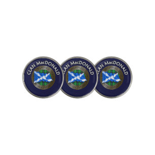 Clan MacDonald Tartan & Flag Golf Ball Marker