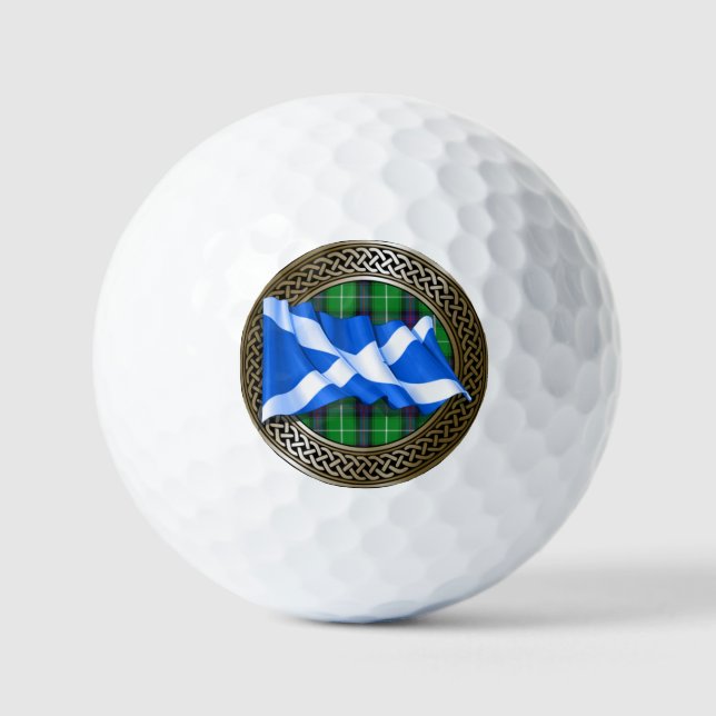 Clan MacDonald Tartan & Flag Golf Balls (Front)