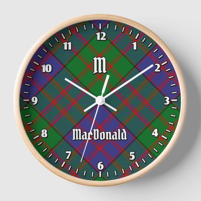 Clan MacDonald Tartan Large Clock (Front)