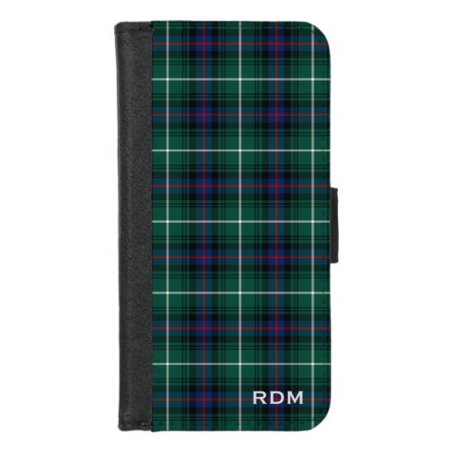 Clan MacDonald Tartan Scottish Plaid Monogram iPhone 87 Wallet Case