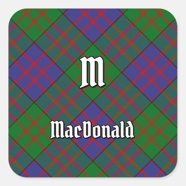 Clan MacDonald Tartan Square Sticker (Front)