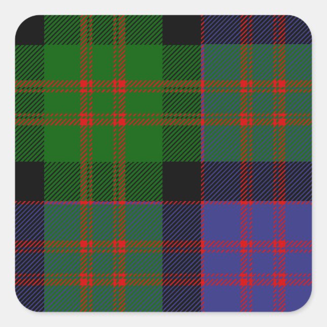Clan MacDonald Tartan Square Sticker (Front)