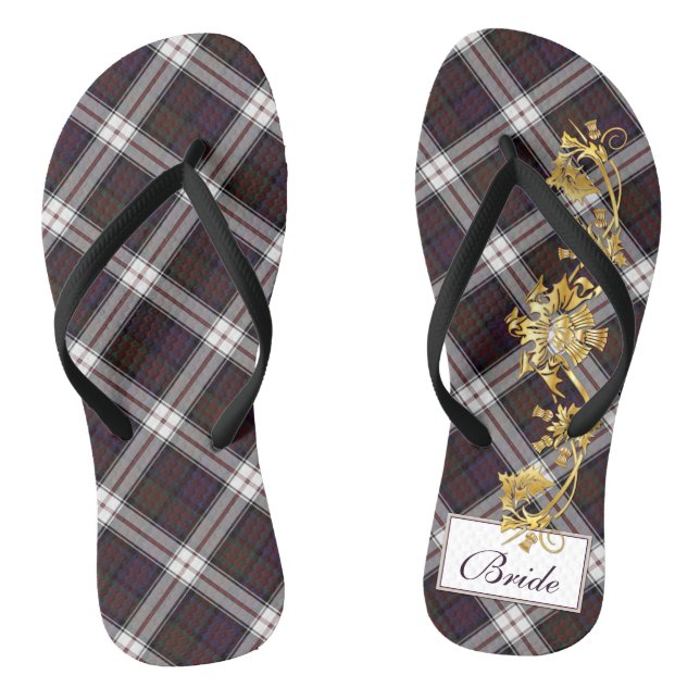 Clan MacDonald Tartan & Thistle Bride's Flip-Flops Flip Flops (Footbed)