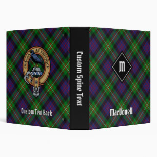 Clan MacDonell of Glengarry Crest over Tartan 3 Ring Binder