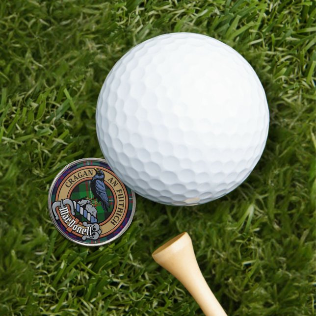Clan MacDonell of Glengarry Crest over Tartan Golf Ball Marker (Creator Uploaded)