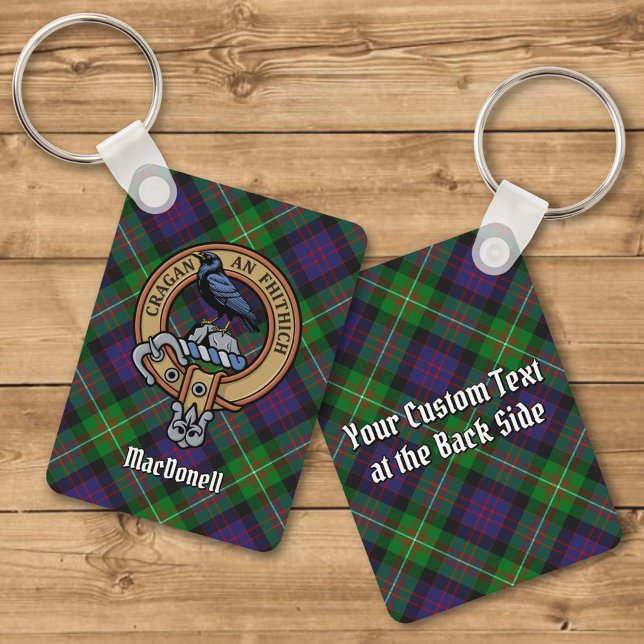 Clan MacDonell of Glengarry Crest over Tartan Keychain (Creator Uploaded)