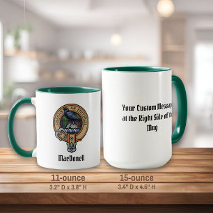Clan MacDonell of Glengarry Crest over Tartan Mug