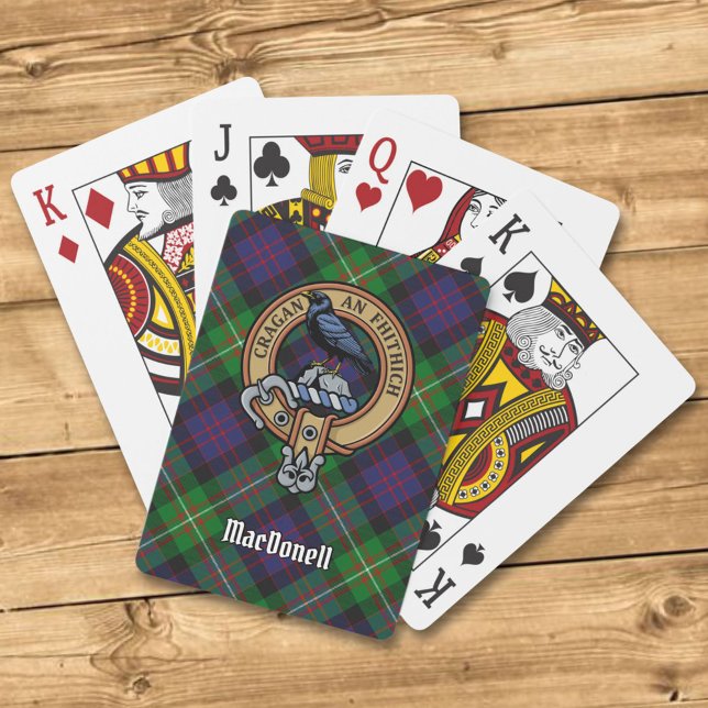Clan MacDonell of Glengarry Crest over Tartan Poker Cards (Creator Uploaded)
