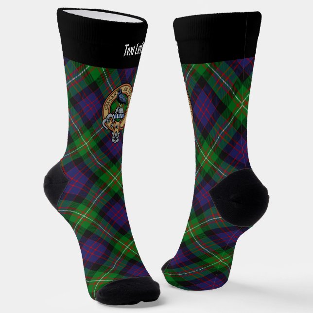 Clan MacDonell of Glengarry Crest over Tartan Socks (Angled)