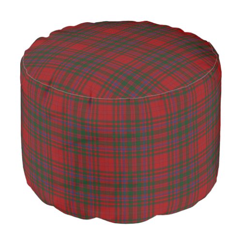 Clan MacDougal Scottish Style Red Green Tartan Pouf