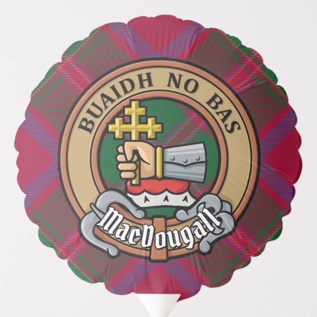 Clan MacDougall Crest over Tartan Balloon (Front)