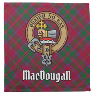 Clan MacDougall Crest over Tartan Cloth Napkin