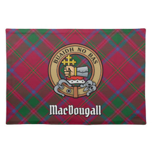 Clan MacDougall Crest over Tartan Cloth Placemat