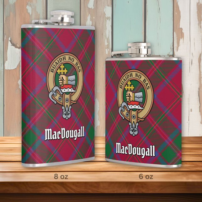 Clan MacDougall Crest over Tartan Flask (Creator Uploaded)