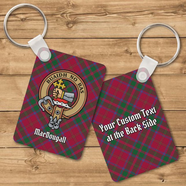 Clan MacDougall Crest over Tartan Keychain (Creator Uploaded)