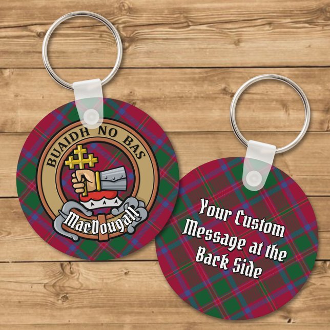 Clan MacDougall Crest over Tartan Keychain (Creator Uploaded)