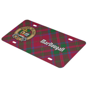 Clan MacDougall Crest over Tartan License Plate